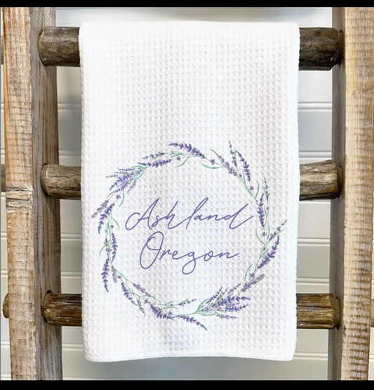 True Lavender Collective Lavender Waffle Tea Towel