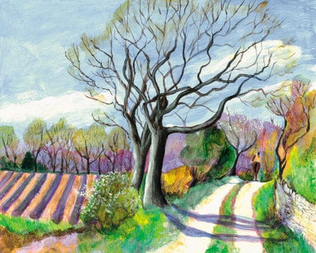 Alison Johnston Greeting Card - "Spring Ride in France" by Johnston