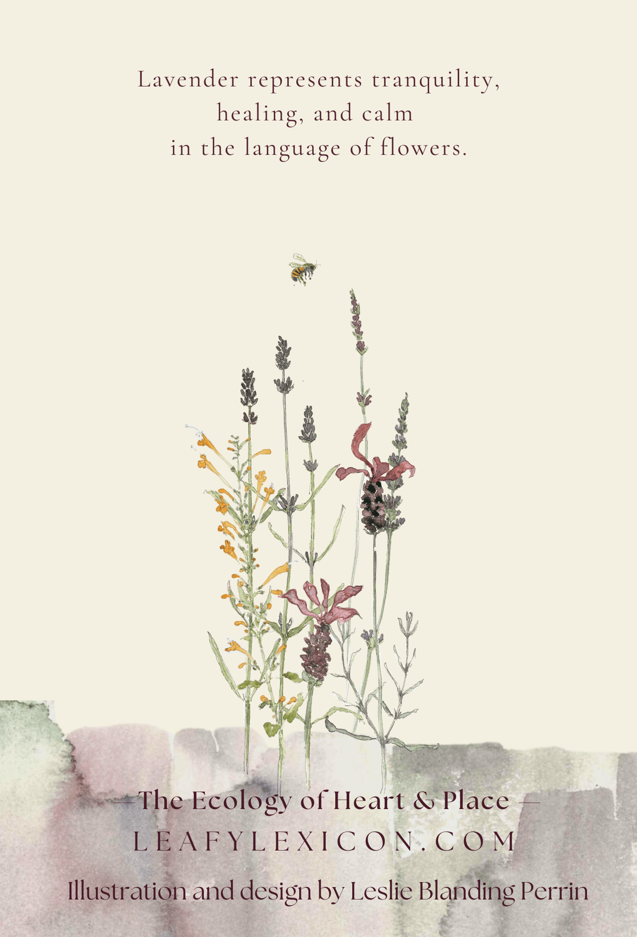 Leafy Lexicon Print - "Lavender Meadow" by Perrin