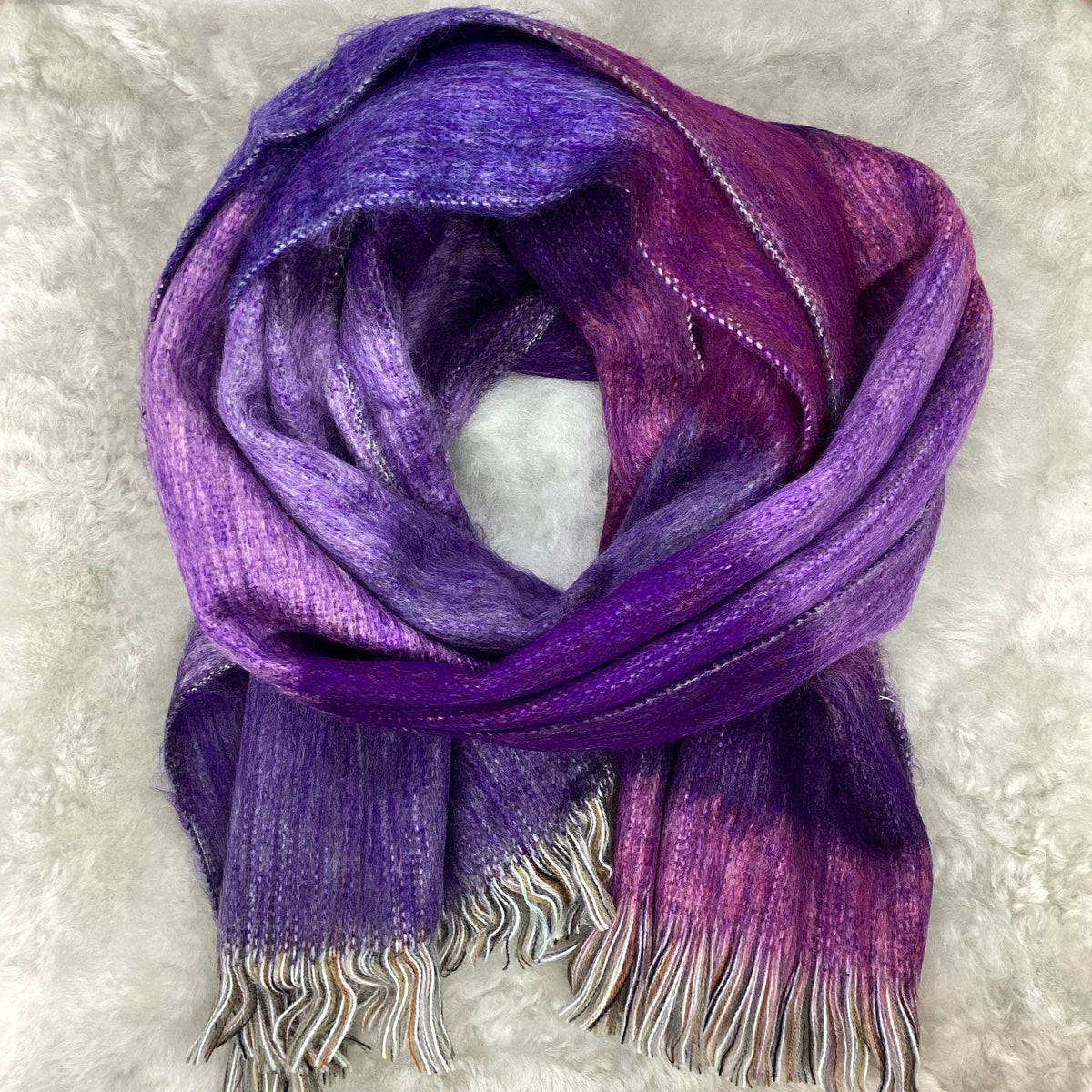 The Funky Alpaca Lavender Fields Woven Scarf