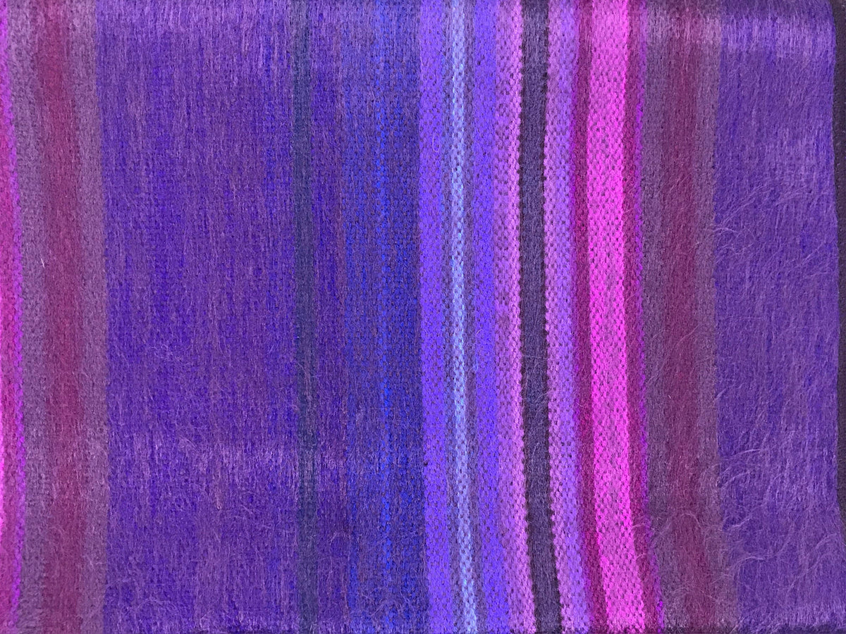The Funky Alpaca Plum Stripe Woven Scarf