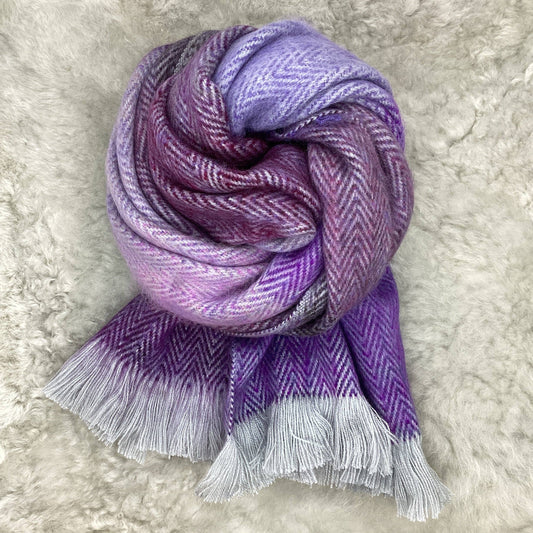 The Funky Alpaca Purple Finch Herringbone Woven Scarf