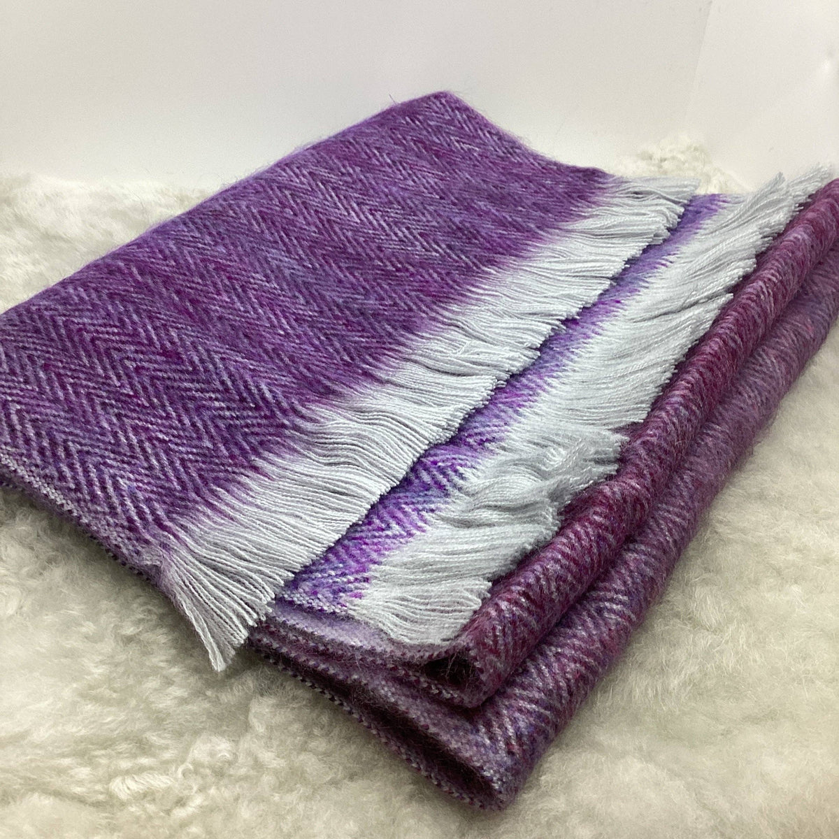 The Funky Alpaca Purple Finch Herringbone Woven Scarf