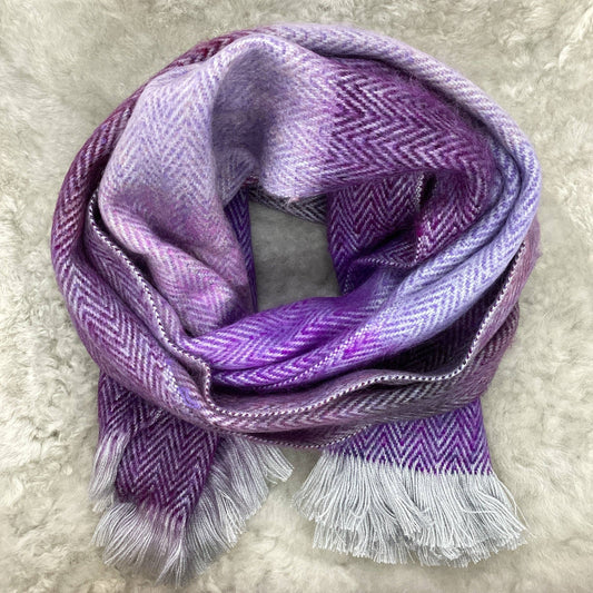 The Funky Alpaca Purple Finch Herringbone Woven Scarf