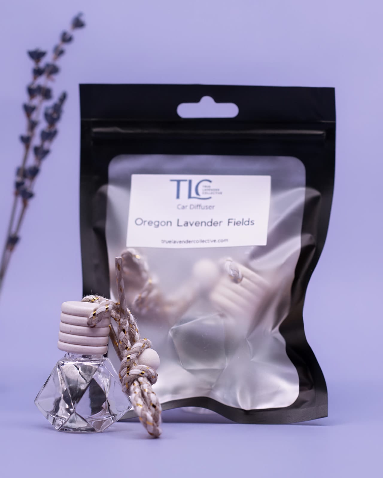 True Lavender Collective Car Diffuser - Oregon Lavender Fields