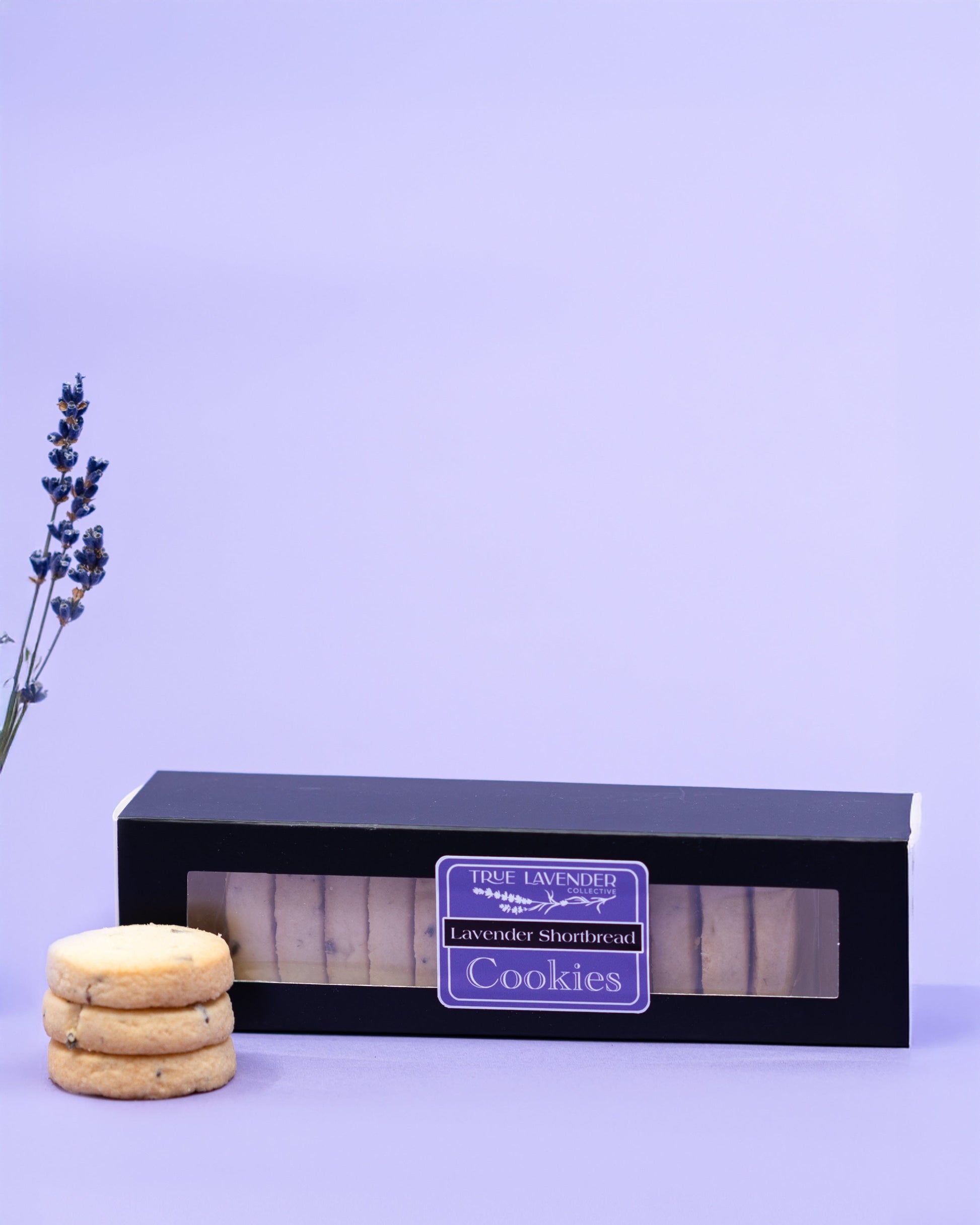 True Lavender Collective Box of 12 Lavender Shortbread
