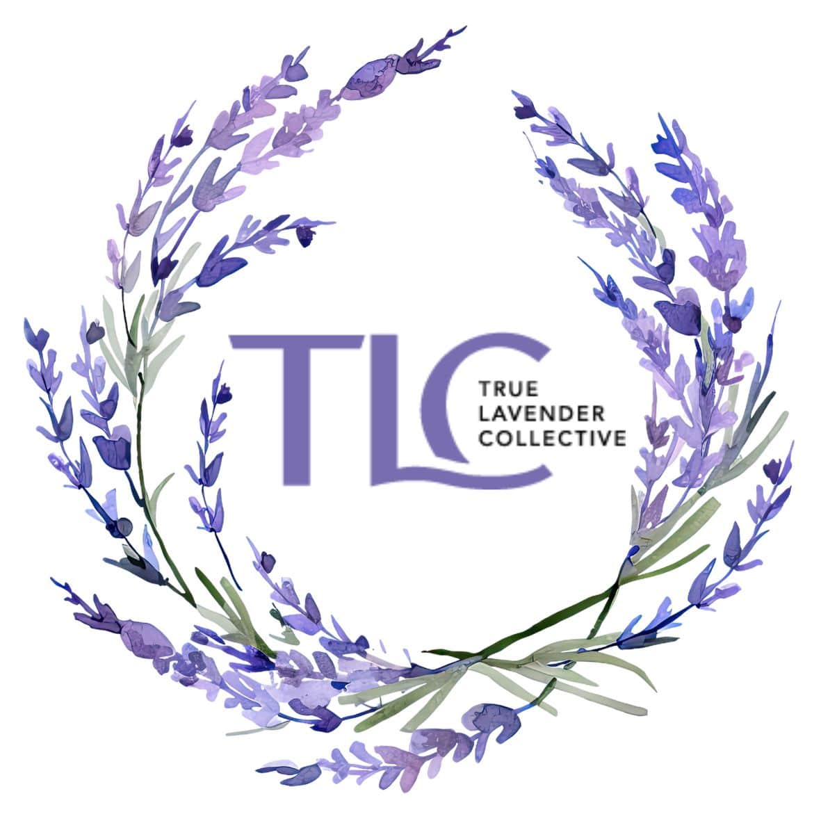 True Lavender Collective Lavender Wreath Round Sticker