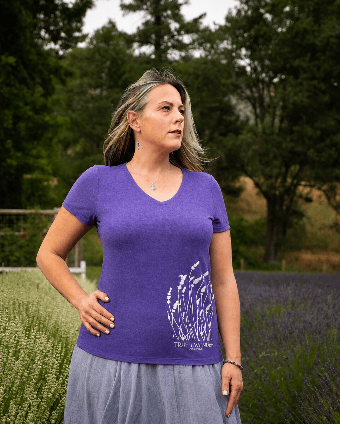 True Lavender Collective Lavender & Bee Women's Short Sleeve T-Shirt