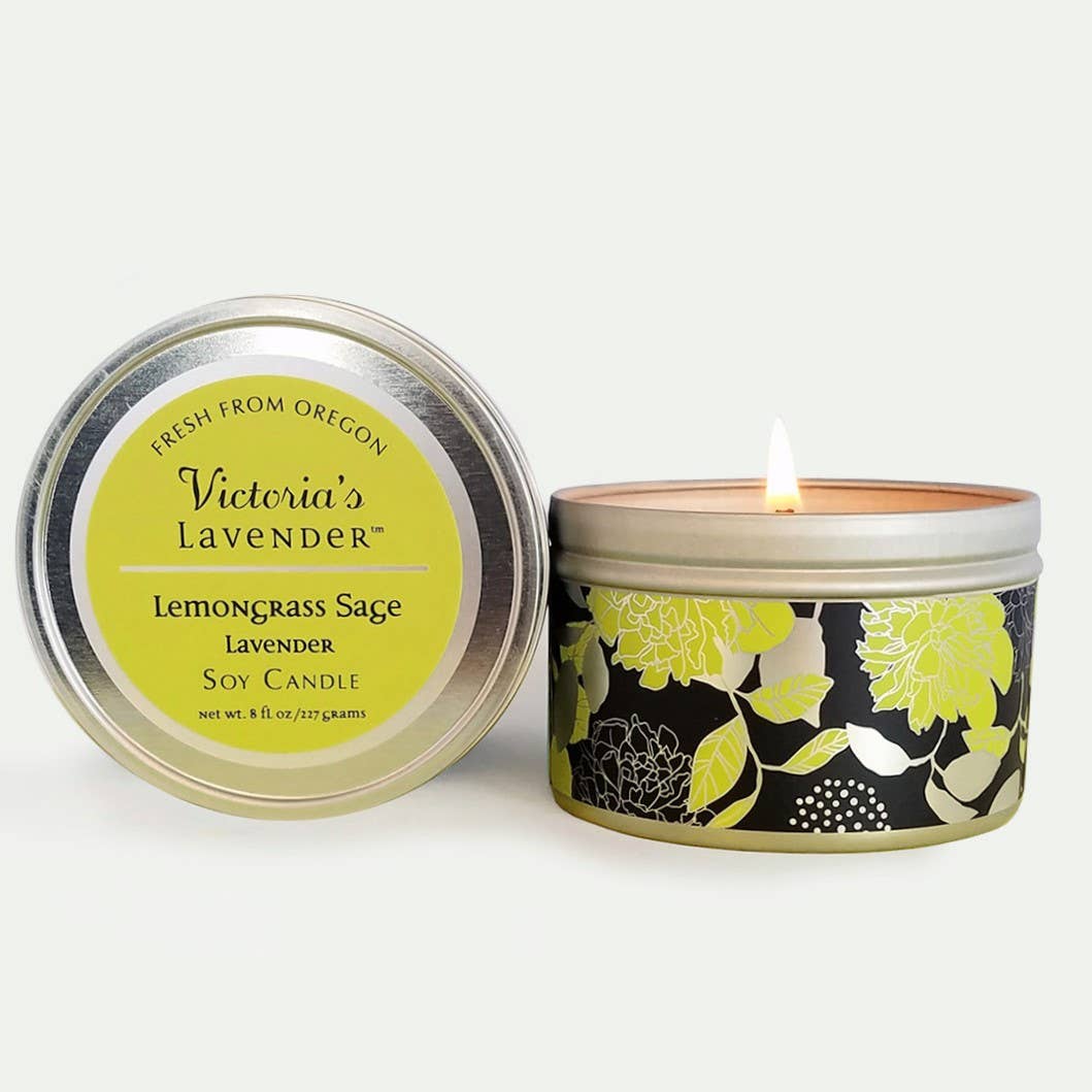 Soy Candle Lemongrass Lavender True Lavender Collective